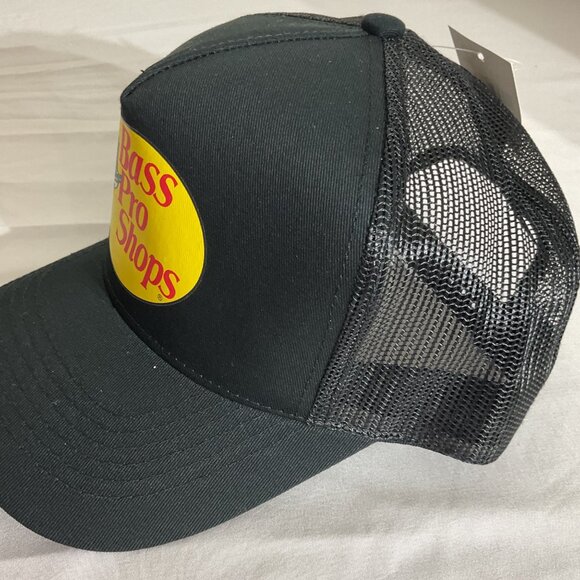 Bass Pro Shops Black Mesh Trucker Hat OSFM - Picture 2 of 6